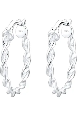 Elli Ohrringe Damen Creolen Basic Spirale Twisted Geo in 925 Sterling