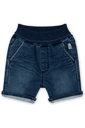 sigikid Baby Jeans Bermuda mit elastischem Ripp-Schlupfbund zum Umschlagen, softe Sweat Denim-Qualität und bequeme Passform, für Jungen, Größe 62 - 98