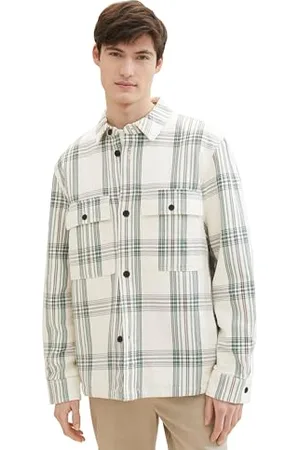 TOM TAILOR Herren Overshirt Jacke mit Karo-Muster aus Baumwolle, , M