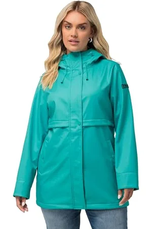 Ulla Popken Damen Hyprar: Softshelljacke mit Overlapping, wasserabweisend Jacke, , 48-50