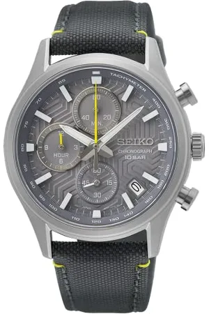 Seiko Herren Analog Quarz Uhr mit Nylon Armband SSB423P1