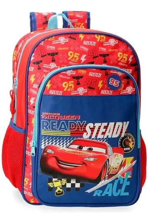 Disney Joumma Cars Lets Race Schulrucksack, aus Polyester, Taschen und Fächer, breite und verstellbare Träger., , Schulrucksack
