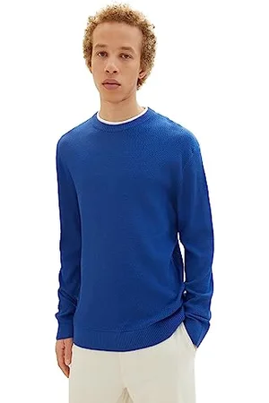 TOM TAILOR Herren 1038674 2-in-1 Pullover mit unterlegtem Kragen, 14531-shiny royal Blue, XXL