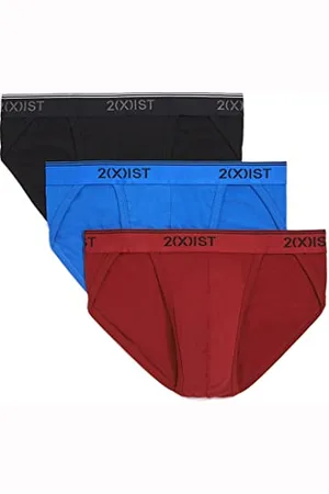 2Xist )IST Herren Baumwoll-Stretch Sport Slip 3er Pack, Scotts Rot/Skydiver/Schwarz, X-Large