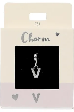 Depesche 11785-037 Charms Express yourself - Anhänger für Halsketten und Armbänder, Buchstabe V, versilbert, als kleines Geschenk