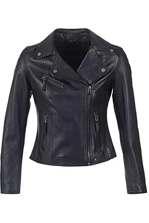 Oakwood Damen Jacke Echtleder 62086, Schwarz-Schwarz, Herstellergröße: XS