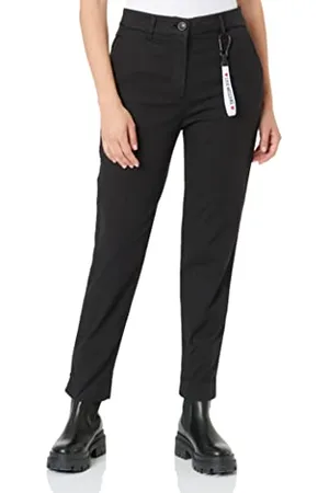 Moschino Moschino Damen Stretch Canvas With Brand Gadget Casual Pants, , 46 EU