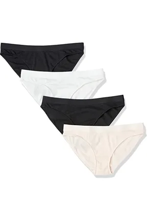 Amazon Damen Gerippter Bikini-Slip, 4er-Pack, , 36