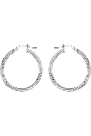 Amazon Creolen aus rhodiniertem Sterlingsilber, gedrehtes Design