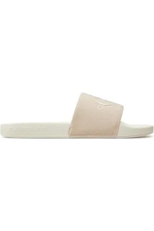 Calvin Klein Jeans Damen Badeschuhe Slide Monogram Co Badelatschen, Rosa (Whisper Pink/Creamy White), 40