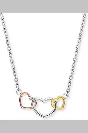 Engelsrufer Damen-Halskette mit Herz Anhängern, aus 925er Sterling , Karabinerverschluss, Länge: 44 cm, ERN-WITHLOVE-03