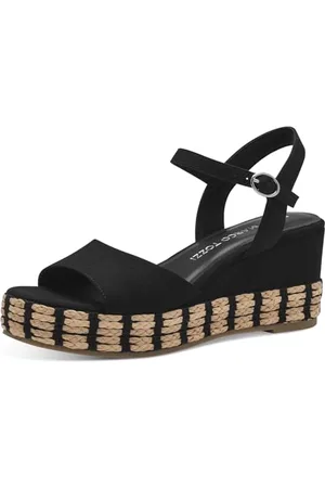 Marco Tozzi Damen Sandalen mit Keilabsatz mit Verstellbarem Riemen Bequem, , 37 EU