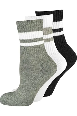 Nur Die 3er Pack Retro Tennissocken Hohe Sport Socken mit Streifen aus atmungsaktiver Baumwolle Damen