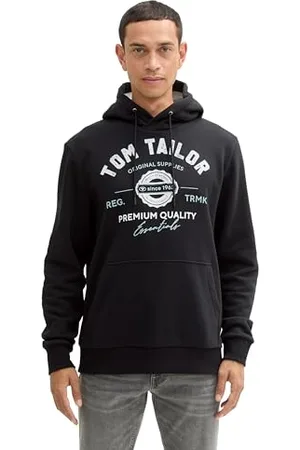 TOM TAILOR Herren Hoodie Sweatshirt mit Logo-Print, , L