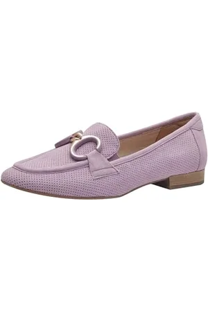 Tamaris COMFORT Damen Slipper aus Leder mit Blockabsatz, Lila , 36 EU