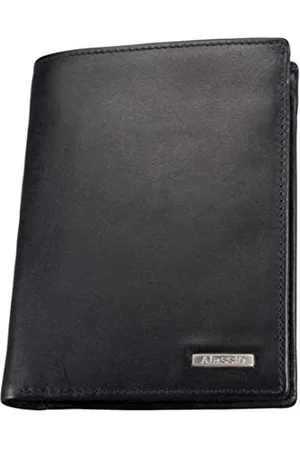 Alassio 42300 Kombi Geldbörse im Hochformat, aus echtem Leder, mit Metallemblem und innen mit Carbonoptik Münzbörse, 13 cm