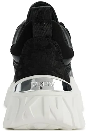 DKNY Damen Lacombe-LACE UP SN Sneakers, Black, 37 EU
