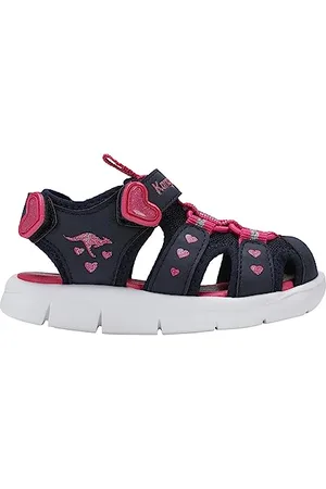 KangaROOS Jungen Unisex Kinder K-Mini Sandale, dk Navy/Daisy pink, 22 EU