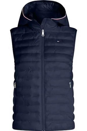 Tommy Hilfiger Damen Weste Padded Global Stripe Vest mit Kapuze, , L