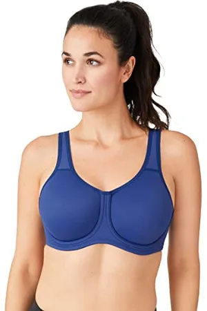 Wacoal Damen Full Support Underwire Bra Sport-BH, Undurchsichtige, Blau-Twilight Blue, 80C