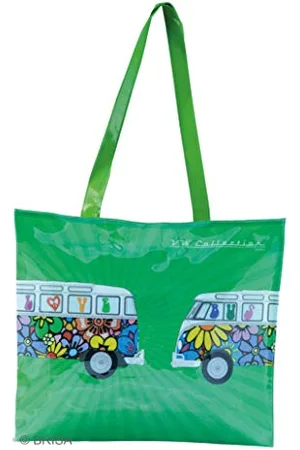 Brisa VW Collection - Volkswagen Shopper-Bag-Einkaufs-Tasche-PVC-16 Liter im T1 Bulli Design ( /Bunt)