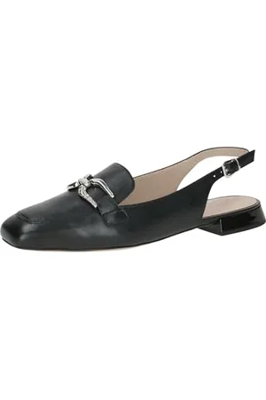 Caprice Damen Slingback-Loafer aus Leder Elegant, Schwarz , 39 EU