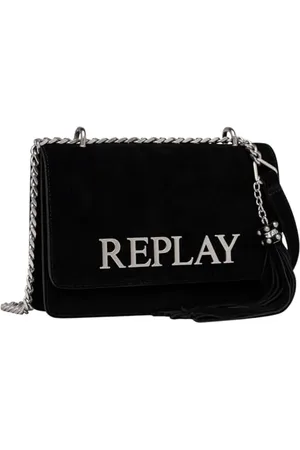 Replay Damen Schultertasche aus Wildleder, Schwarz (Black 0098), Onesize