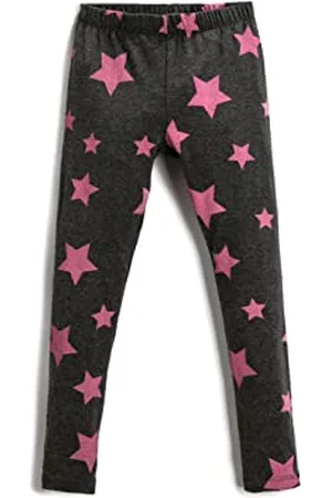 Koton Girl Star Printed Leggings Elastic Waist