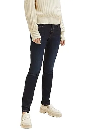 TOM TAILOR Damen Tapered Relaxed Jeans , Rinsed Blue Denim, 28/32