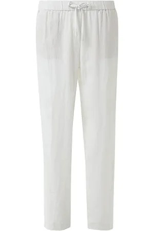 Comma, Leinenhose Loose-Fit, Weiß 0100,42