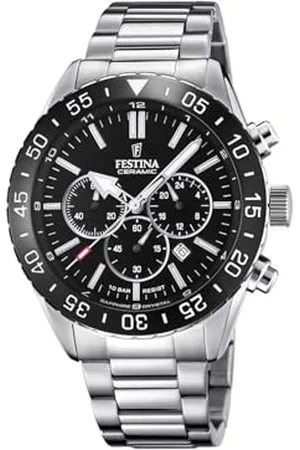Festina Herren Analog Quarz Uhr mit Edelstahl Armband F20575/3