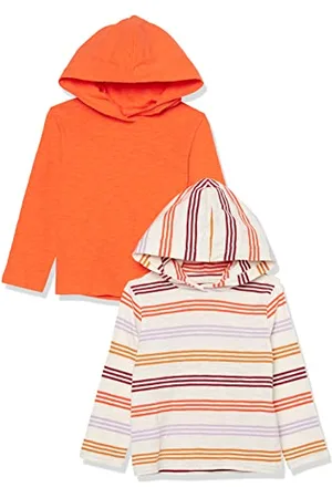 Amazon Jungen Leichtes T-Shirt mit Kapuze und Langen Ärmeln, 2er-Pack, , 11-12 Jahre