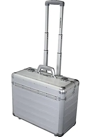 Alumaxx 45162 Pilotenkoffer Discovery, Trolleykoffer Aluminium, Piloten Rollkoffer Alu, Businesstrolley, Aktenkoffer mit Notebookfach, Alutrolley Höhe ca. 103 cm, , 47,5 x 38,5 x 22,5 cm