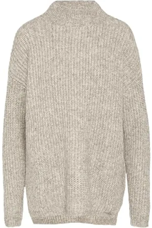 QS by s.Oliver Weicher Strickpullover mit Rippstruktur helles beige L