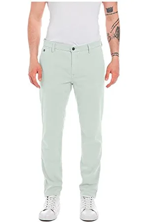 Replay Herren Chino Benni Regular-Fit mit Stretch, (Grün), 36W / 32L