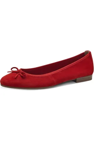 Tamaris Damen Klassische Ballerinas, Frauen Flats,Sommerschuhe,Ballerina-Schuhe,Ballett-Schuhe,Ballet-Flats,flach,Ausgehschuhe,RED,37 EU