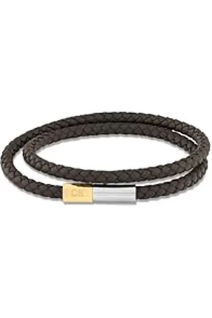 Calvin Klein Calvin Kein Klein Armband für Herren Kollektion INDUSTRIAL FACETS mit Geflochtenem Leder in Doppelschlaufe - Erhältlich aus Grün, Braun und Schwarz