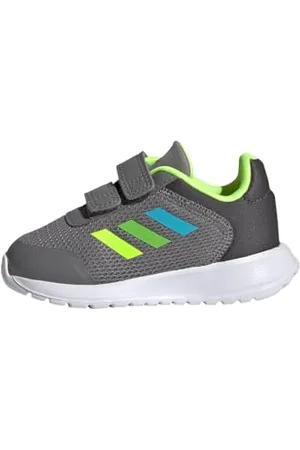 adidas Unisex Baby Tensaur Run Shoes Laufschuhe, Grey/Lucid Lime/Lucid Lemon, 19 EU