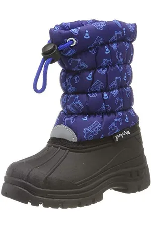 Playshoes Unisex Kinder Winter-Bootie Gefütterte Winterstiefel mit warmen Innenfutter, Farbe: Blau, Größe: 24/25, wasserabweisendes Material, 193014-11-24/25