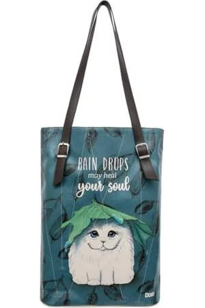 Dogo Vegane Damen Schultertaschen Umhängetaschen Tall Bag - Rain Drops May Heal Your Soul