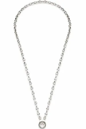 Leonardo Halskette Clip & Mix Romea Kette aus silberfarbenem Edelstahl massive Kettenglieder in Bohnenform Ring zum Anhängen von Charms 50 cm Länge Geschenk Schmuck Damen 023272