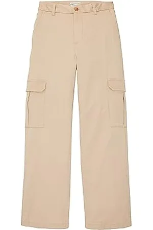 TOM TAILOR Mädchen 1037902 Wide Leg Cargo Hose, 22201-cream Toffee, 128