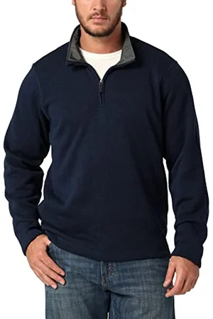 Wrangler Herren Langärmeliges Fleece mit Viertelreißverschluss Pullover, , Mittel
