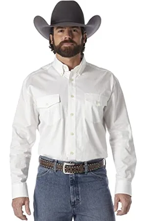 Wrangler Herren Painted Desert Two Pocket Langarm Knopf Arbeitshemd, , Mittel