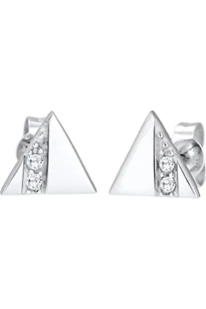Elli Ohrringe Damen Triangle im Geo Look mit Zirkonia Kristalle in 925 Sterling