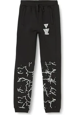 Koton Jogger Sweatpants Zipper and Printed Detail Drawstring Brushed Interior