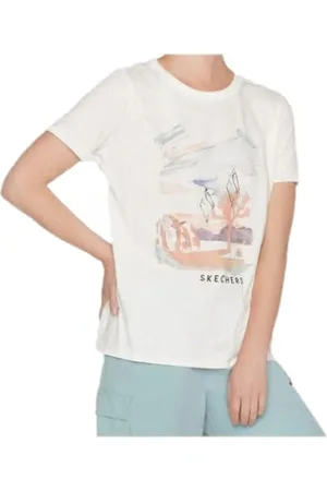 Skechers Damen Airbrush Tee, Snow White, M