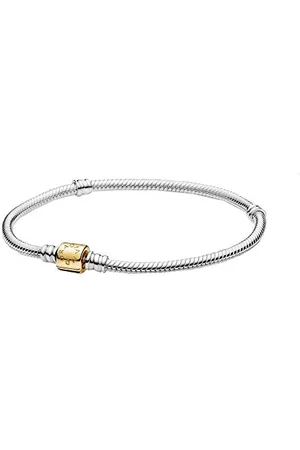 PANDORA Armband "Moments" Silber Schlangenverschluss 14K Gold 599347C00 21 cm