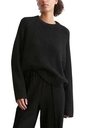 Marc O’ Polo Marc OߴPolo Denim Damen Strickpullover aus Bio-Baumwolle Regular Fit, (Black), S