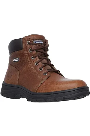 Skechers Herren Workshire Kampfstiefel, Black Embossed Leather, 46 EU